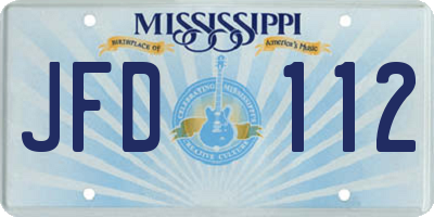 MS license plate JFD112