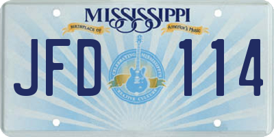 MS license plate JFD114