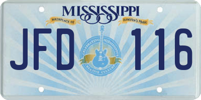 MS license plate JFD116