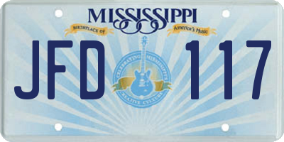 MS license plate JFD117