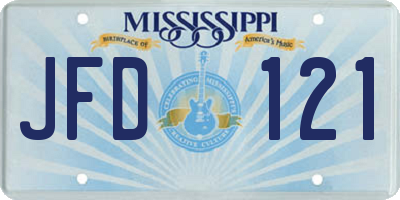 MS license plate JFD121