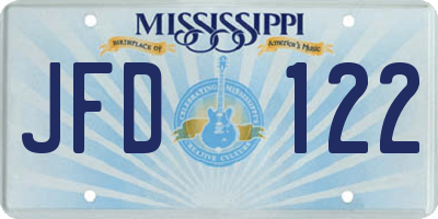 MS license plate JFD122