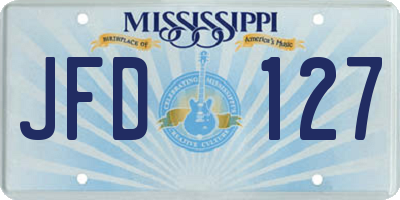 MS license plate JFD127