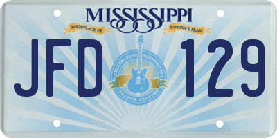 MS license plate JFD129