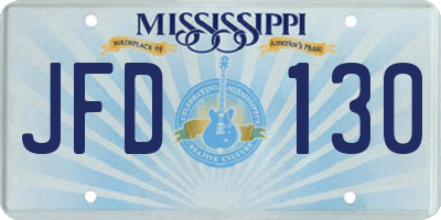 MS license plate JFD130