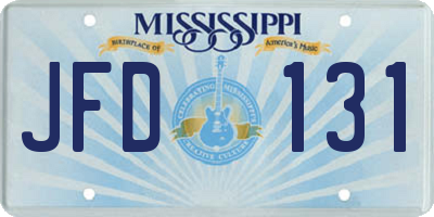 MS license plate JFD131