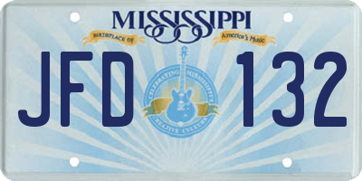 MS license plate JFD132