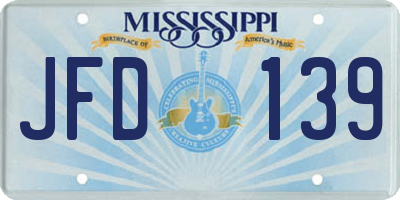 MS license plate JFD139
