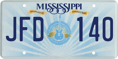MS license plate JFD140
