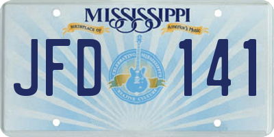 MS license plate JFD141