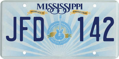 MS license plate JFD142