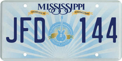 MS license plate JFD144