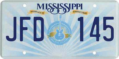 MS license plate JFD145