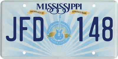 MS license plate JFD148