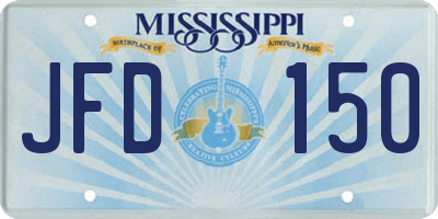 MS license plate JFD150