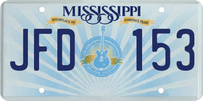 MS license plate JFD153