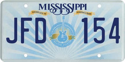 MS license plate JFD154
