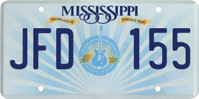 MS license plate JFD155