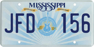 MS license plate JFD156