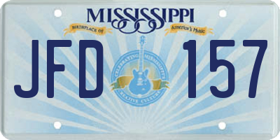 MS license plate JFD157