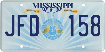 MS license plate JFD158