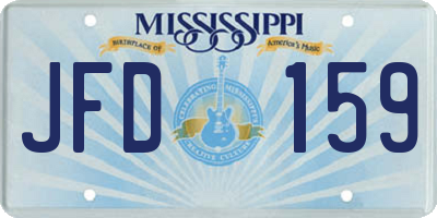 MS license plate JFD159
