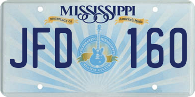 MS license plate JFD160