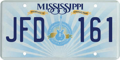 MS license plate JFD161