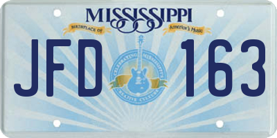 MS license plate JFD163