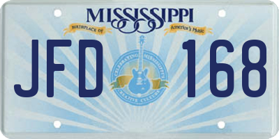 MS license plate JFD168