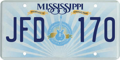 MS license plate JFD170