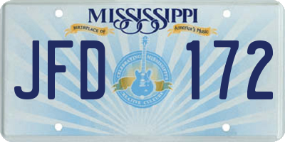 MS license plate JFD172