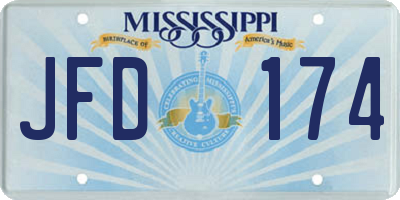 MS license plate JFD174