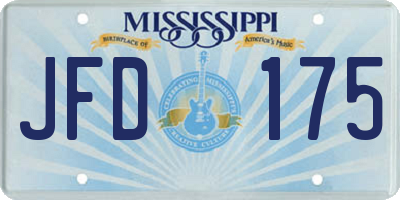 MS license plate JFD175