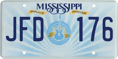 MS license plate JFD176