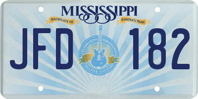 MS license plate JFD182