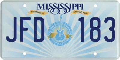 MS license plate JFD183