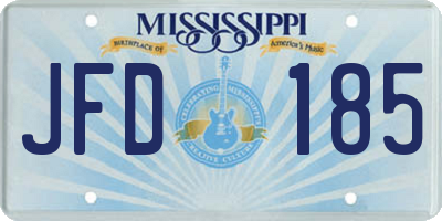 MS license plate JFD185