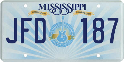 MS license plate JFD187