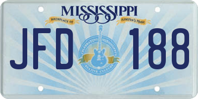 MS license plate JFD188