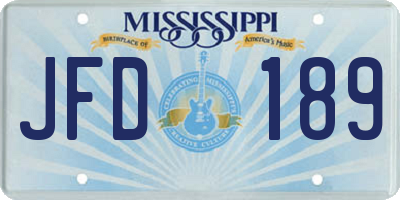 MS license plate JFD189