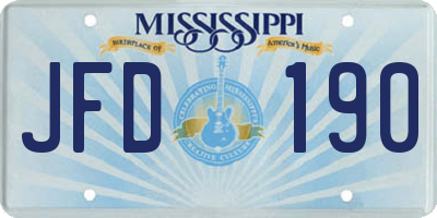 MS license plate JFD190
