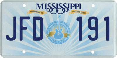 MS license plate JFD191