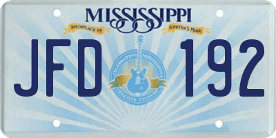 MS license plate JFD192