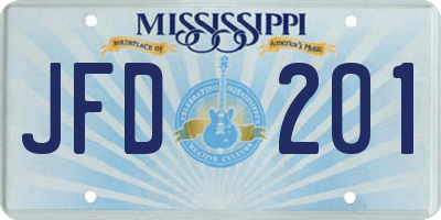 MS license plate JFD201