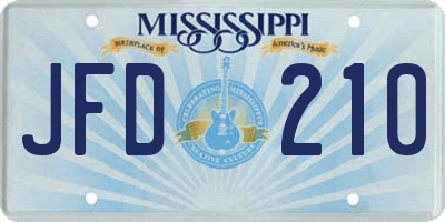 MS license plate JFD210
