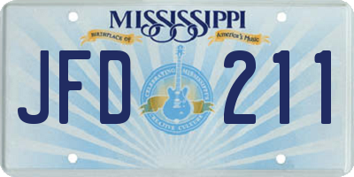 MS license plate JFD211