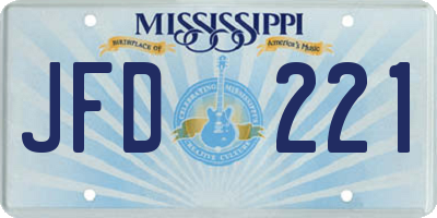 MS license plate JFD221
