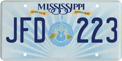 MS license plate JFD223