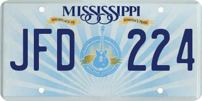 MS license plate JFD224